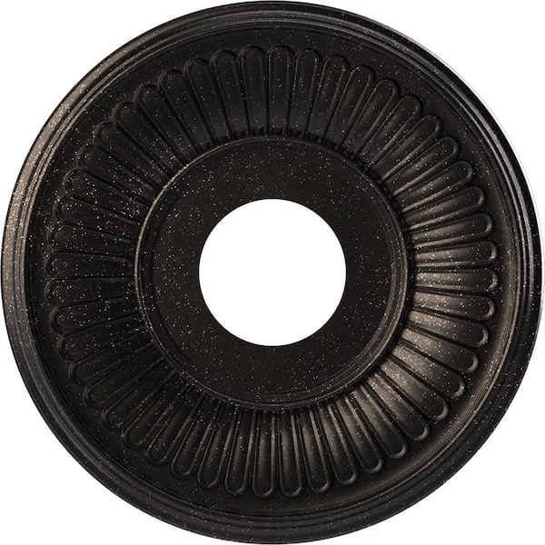 Ekena Millwork 13" O.D. x 3-1/2" I.D. x 3/4" P Berkshire Thermoformed PVC Ceiling Medallion in Textured Metallic Moonlight Copper