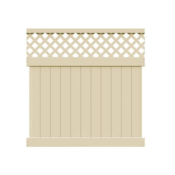 Barrette Outdoor Living Valley 6 ft. H x 6 ft. W Sand Vinyl Semi-Privacy Fence Panel (Unassembled)