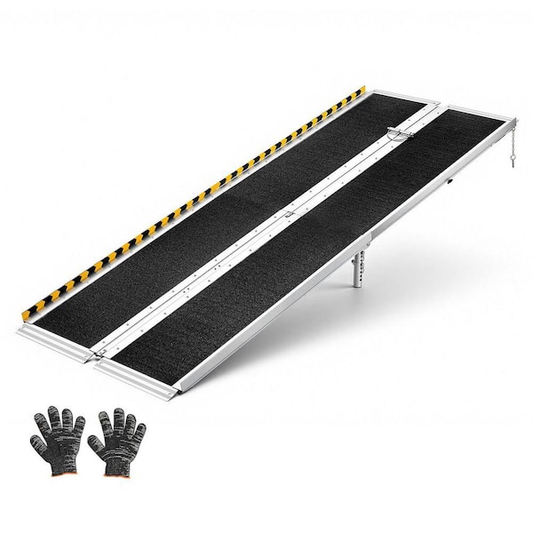 Portable Wheelchair Ramp, 7 ft., Non-Slip Aluminum Folding Handicap Ramp for Wheelchair, 800 lbs., Door Threshold Ramps