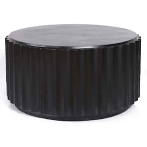 27.5 in. Black Round Cement Coffee Table