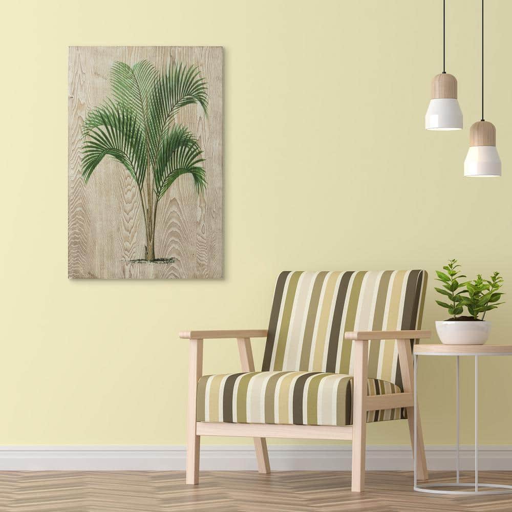Green Palm Tree Coastal Ash Wood Wall Art, 36" x 24"