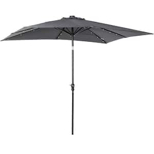 8.8 ft. Steel Market Tilt Patio Umbrella in Dark Grey