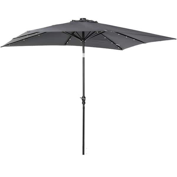 Outsunny 8.8 ft. Steel Market Tilt Patio Umbrella in Dark Grey 84D ...