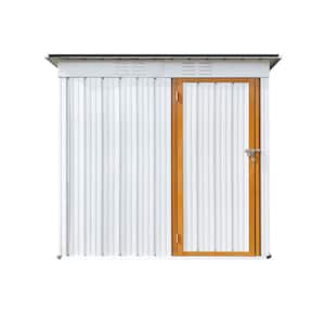 5 ft. W x 4 ft. D Metal Outdoor Storage Shed in White and Yellow (20 sq. ft.)