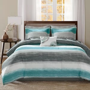 Barret Aqua Microfiber King Comforter Set