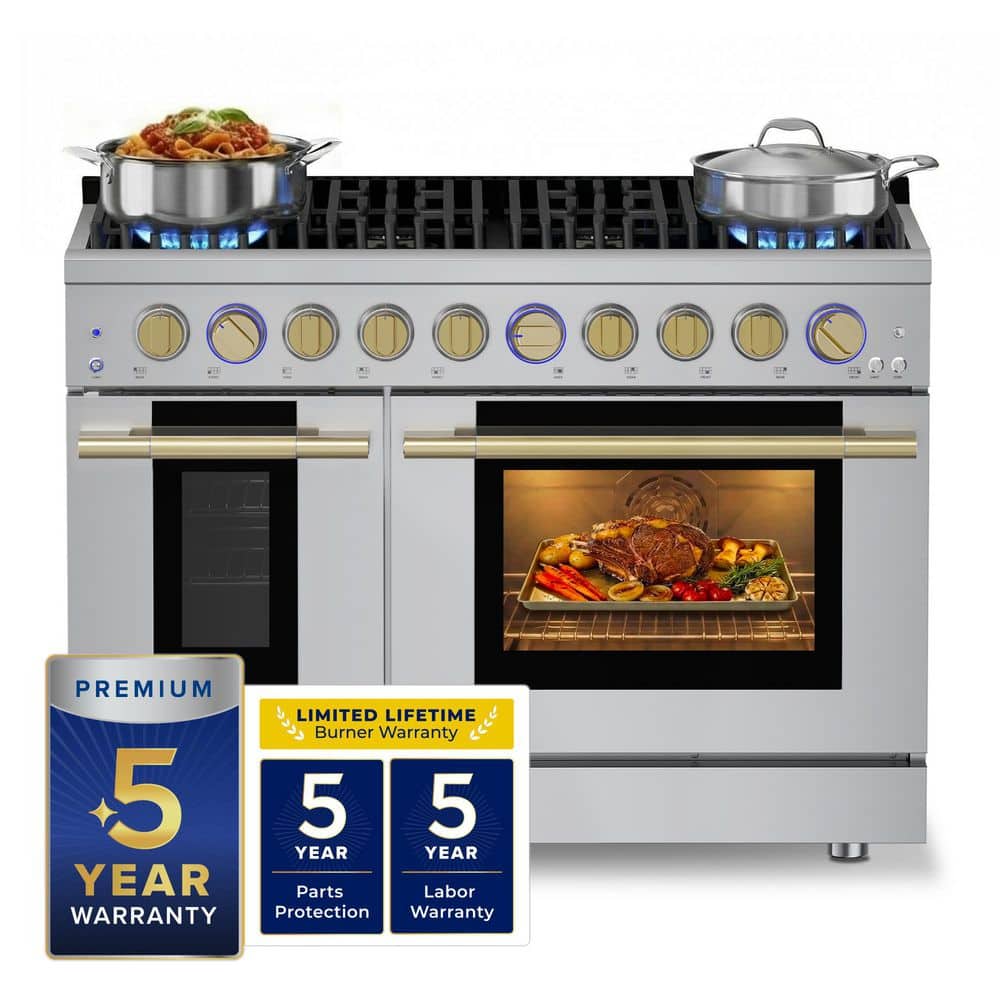 HAUSLANE HausPro 48 in.8-Burners(20,000 BTU) Freestanding Double
