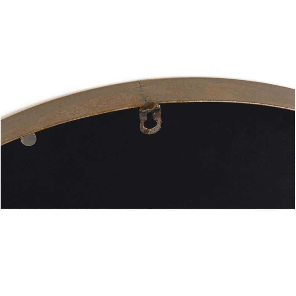 26" Round Gold Metal Framed Decorative Wall Mirror