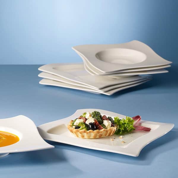 New Wave White Porcelain Rim Soup Bowl