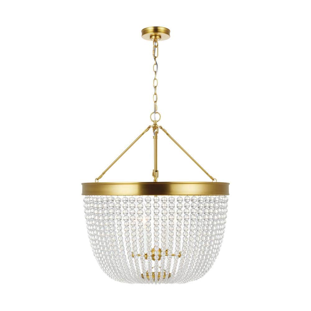 Summerhill Empire Silhouette 19" Brass & Crystal Indoor/Outdoor Pendant