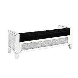 47 in. Silver Backless Bedroom Bench with Button Tufted Seat