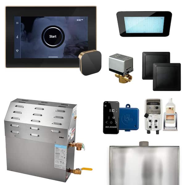 Mr. Steam Super (XDream) 12 kW (12000 W) Steam Shower Generator Package with iSteamX Control in Black Brushed Bronze