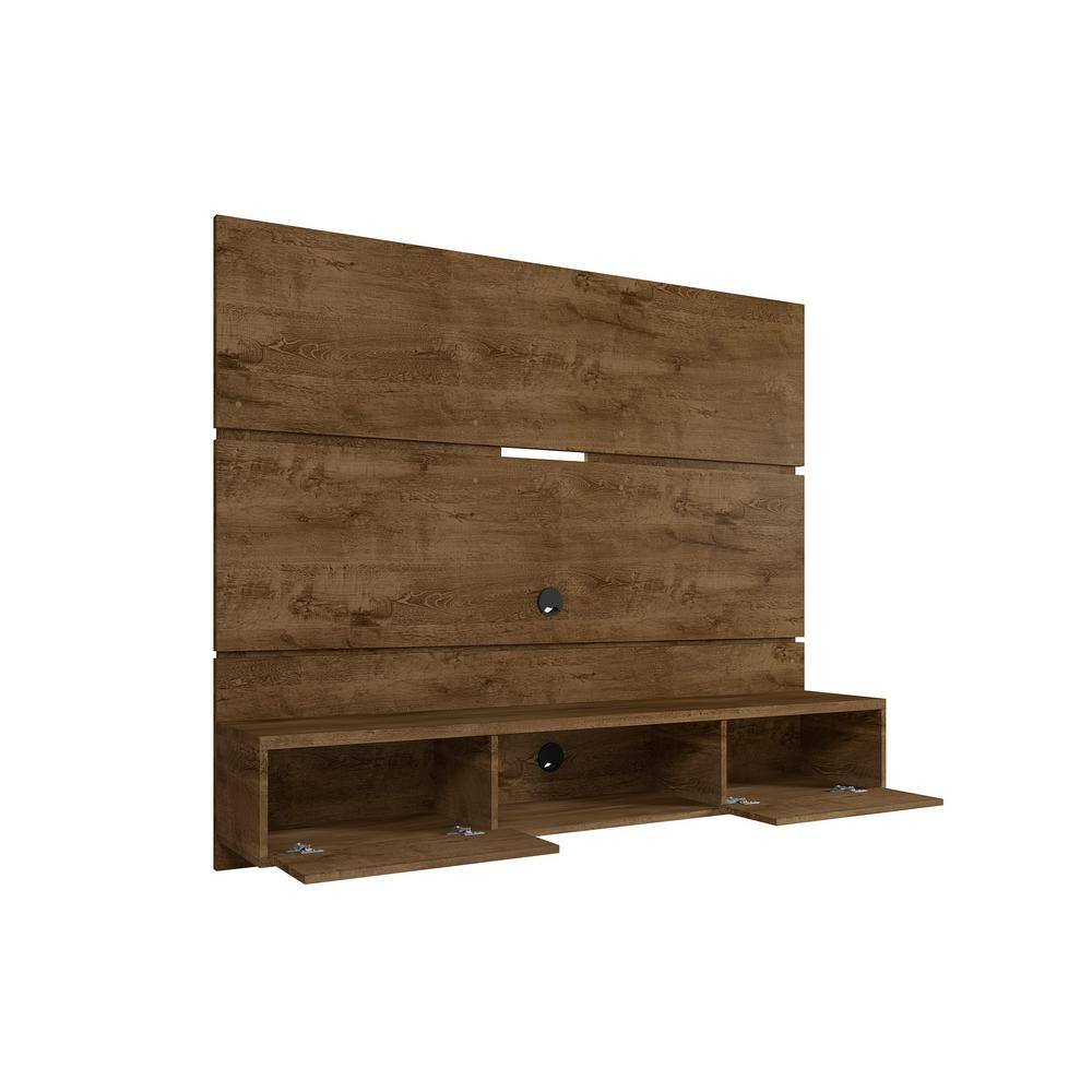 Rustic Brown Wall Mount Floating Entertainment Center