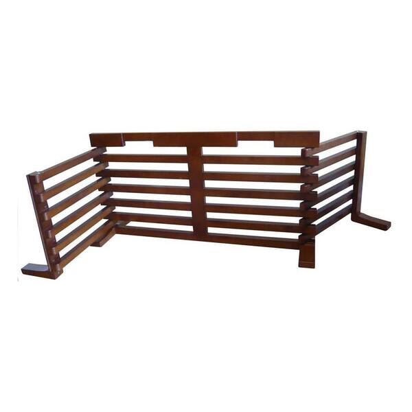 Unbranded Wooden 6 ft. Dog Gate-N-Crate for Small to Medium Pets, Walnut