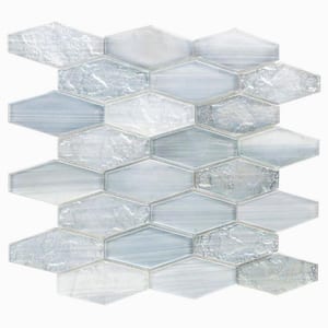 Verre 10.63 in. x 11.7 in. Matte Grey Glass Mosaic Wall and Floor Tile (8.6 sq. ft./case) - 10 pack