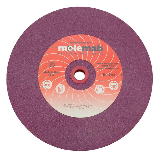 New Grinding Wheel for I.D. 7/8 in., Thickness 1 in., Maximum RPM 2192, O.D. 12 in.