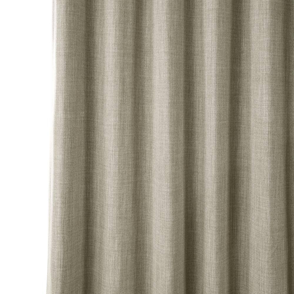 Oatmeal Faux Linen Room Darkening Drape Panel, 50W X 96L