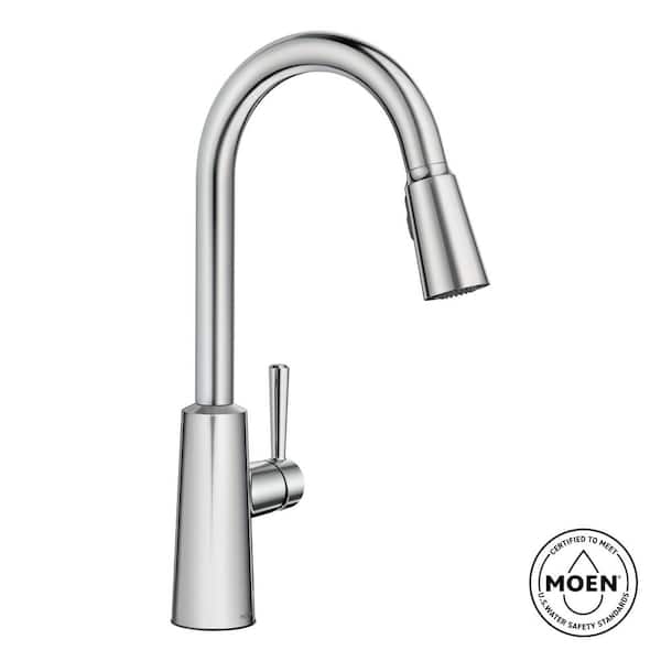 MOEN Riley Single Handle Pull-Down Sprayer Kitchen Faucet with Reflex and Power Clean in Chrome