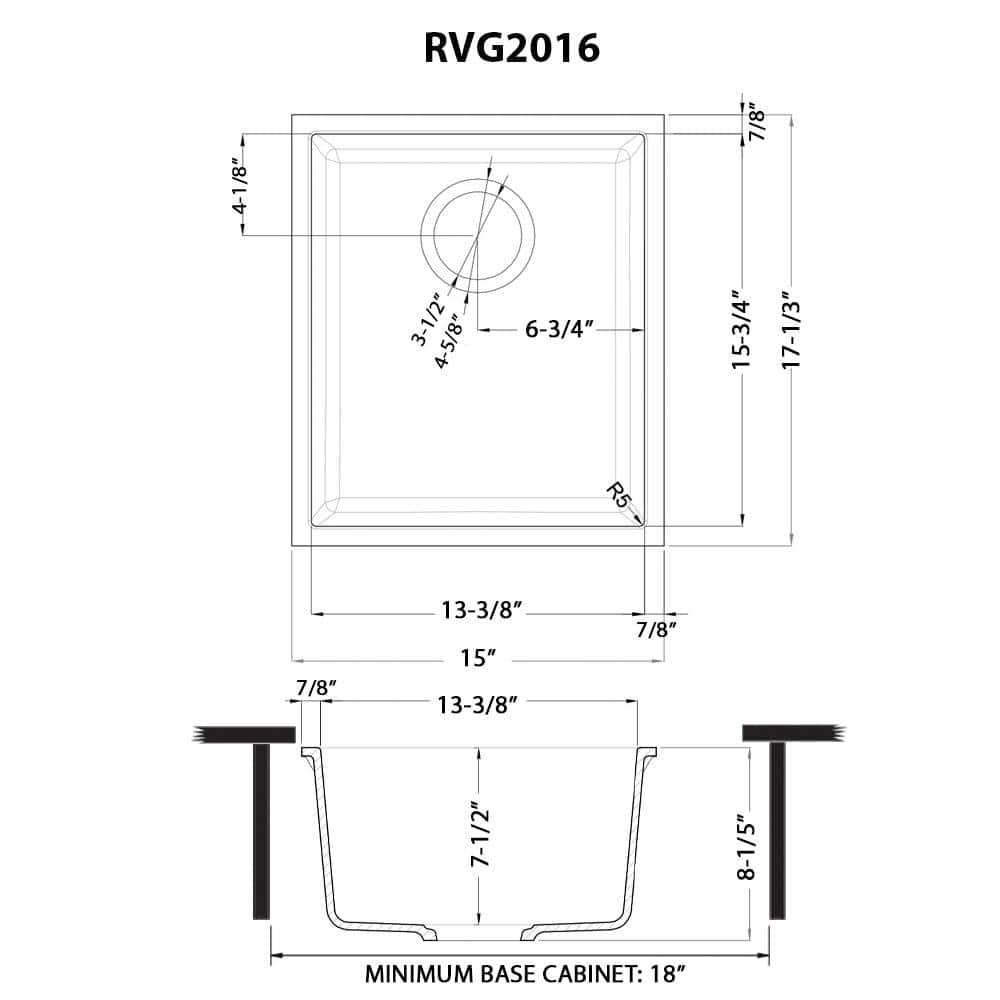 Arctic White Granite Composite Undermount Single Bowl Sink