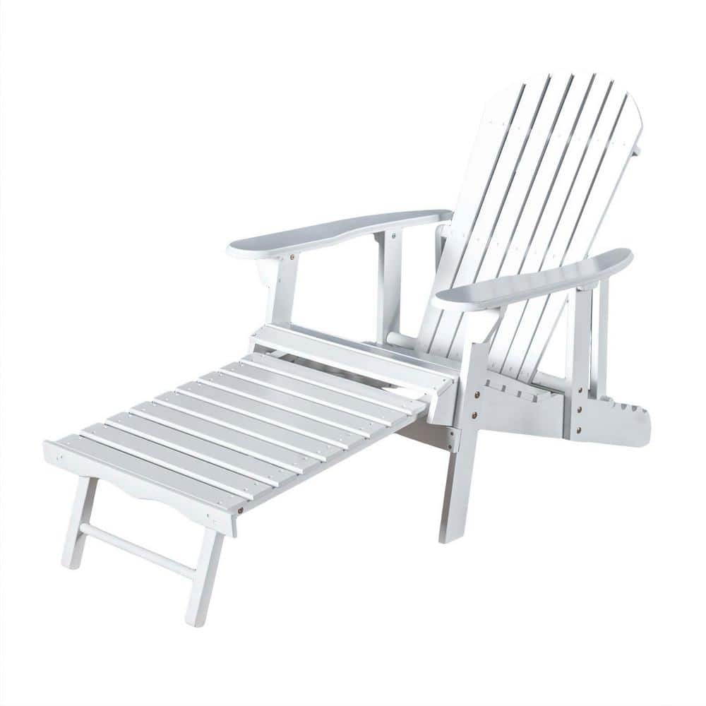 Tunearary 29.25 in. W Acacia Wood Outdoor Adirondack Lounge Chair in ...