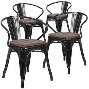 Black Restaurant Chairs (Set of 4)