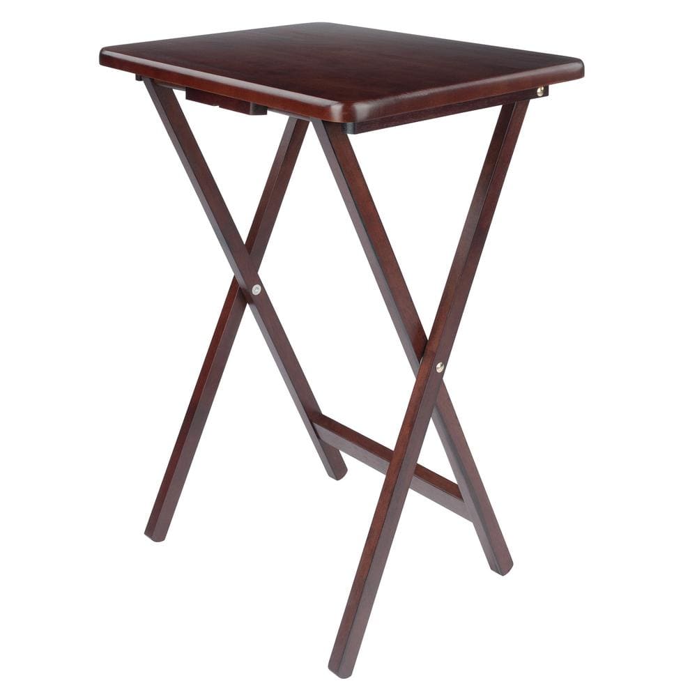 Walnut Foldable Snack Tables Set of 4