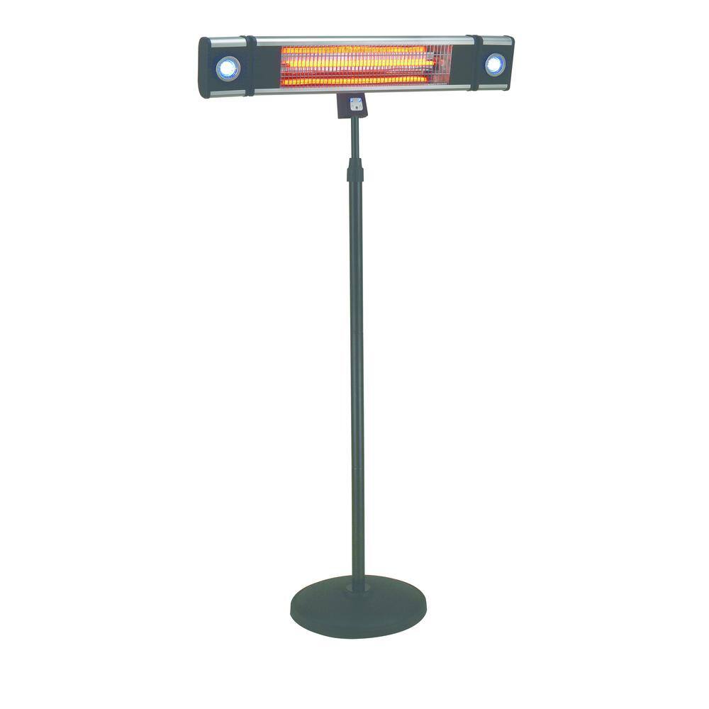 One Size Ener-G Outdoor Electric Free Standing Infrared Heater with Telescopic Pole Silver
