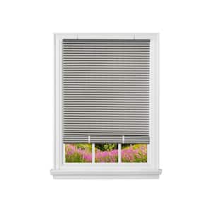 Veranda Charcoal/Silver Cordless Light Filtering Vinyl Roll-Up Blind with 1/4 in. Oval Slats 48 in. W x 72 in. L