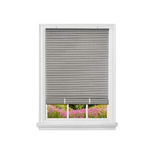 Veranda Charcoal/Silver Cordless Light Filtering Vinyl Roll-Up Blind with 1/4 in. Oval Slats 60 in. W x 72 in. L