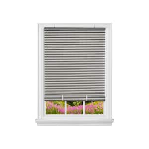 Veranda Charcoal/Silver Cordless Light Filtering Vinyl Roll-Up Blind with 1/4 in. Oval Slats 72 in. W x 72 in. L