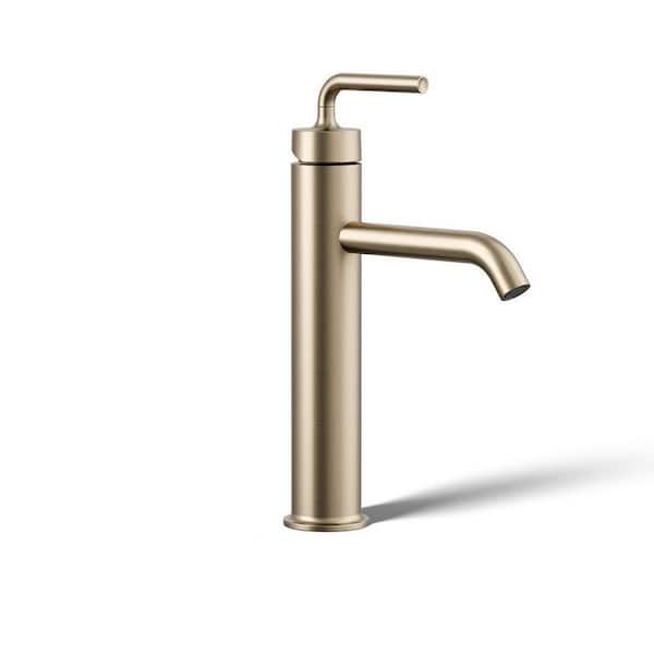 Purist Single-Handle Single Hole Low-Arc Bathroom Vessel Bathroom Faucet in Vibrant Brushed Bronze
