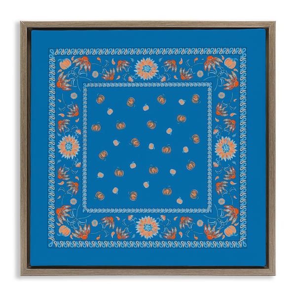 Stupell Industries Blue Sky Harvest Pattern by Safa Diab Brown Floater Frame Nature Graphic Art Print 25 in. x 25 in.