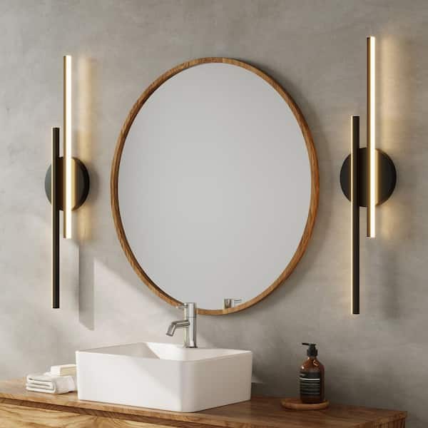21.5 in. 2-Light Black Bathroom LED Vanity Light Bar Dimmable Sconces Wall Lighting for Mirrors(2-Pack)