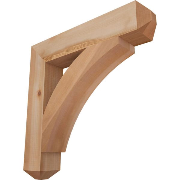 Ekena Millwork 3.5 in. x 22 in. x 22 in. Western Red Cedar Thorton Craftsman Smooth Bracket