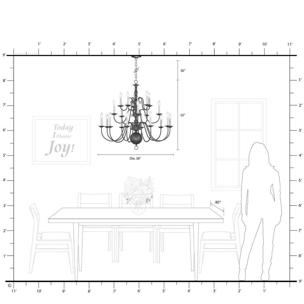 Williamsburgh 20-Light Polished Brass Colonial Chandelier