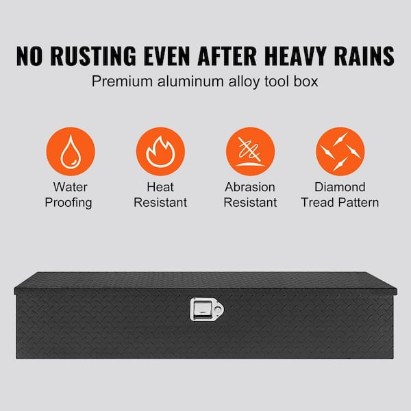 Chest Truck Tool Box in Diamond Plate Aluminum Heavy Duty with Side Handle and Lock Keys