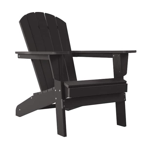 MIRAFIT Outdoor Composite Brown Classic Adirondack Chair, All-Weather Resistant Deck Lounge Chair with Ergonomic Design
