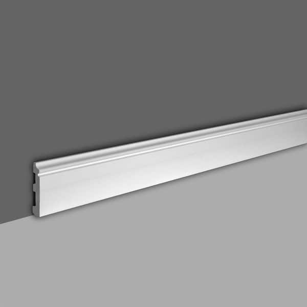3-1/8 in. x 1/2 in. x 96 in. Plain Recycled Polystyrene Base Moulding Pro Pack 56 LF (7-Pack)