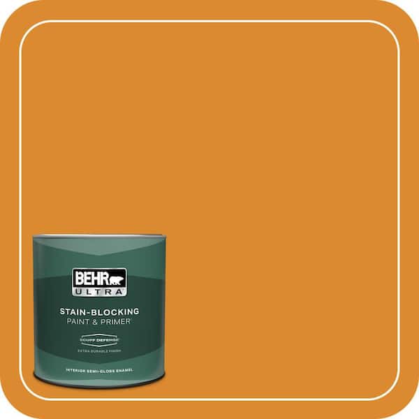 BEHR ULTRA 1 qt. #280B-7 Status Bronze Extra Durable Semi-Gloss Enamel Interior Paint & Primer