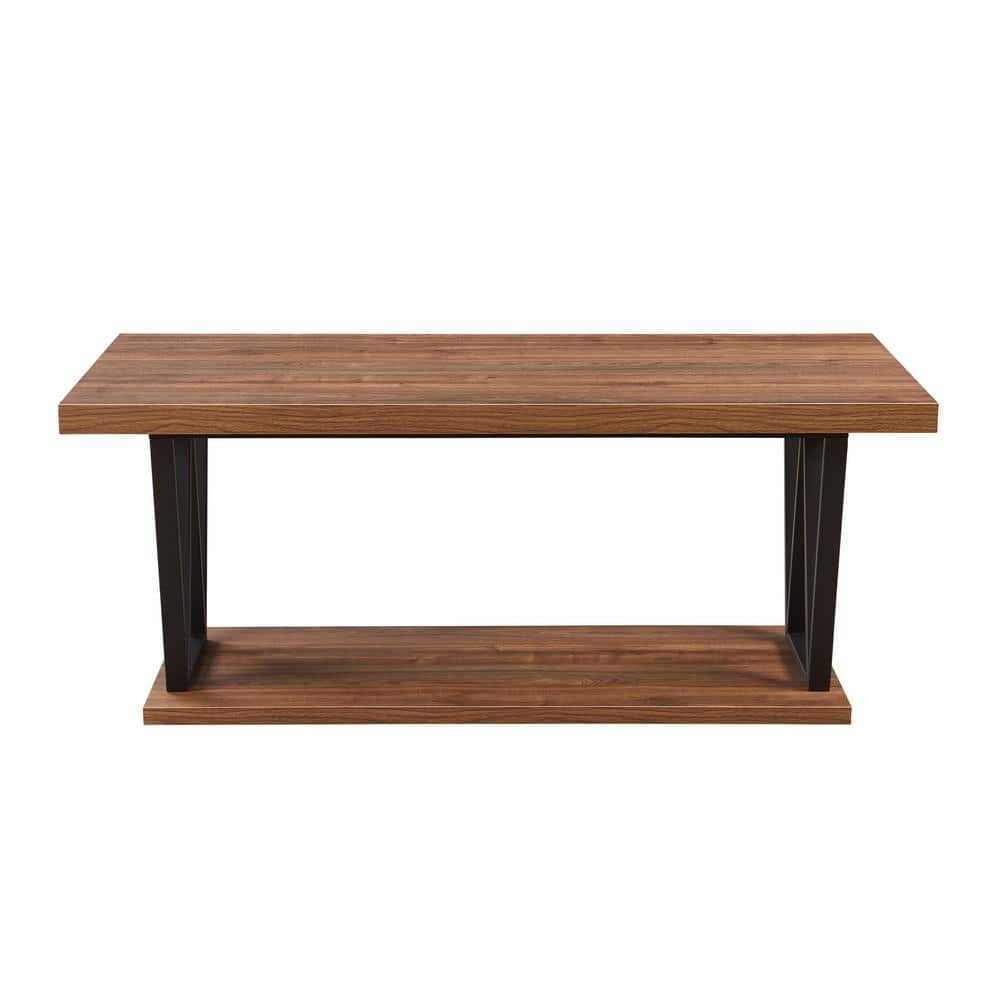 Brescia 44 in. Walnut Rectangle Coffee Table with Storage