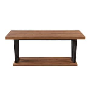 Brescia 44 in. Walnut Rectangle Coffee Table with Storage