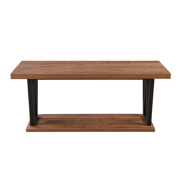 Home Beyond Brescia 44 in. Walnut Rectangle Coffee Table with Storage