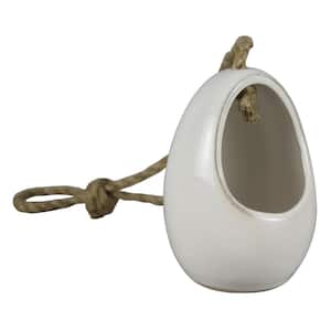 4 in. Cosette Hanging Planter in White