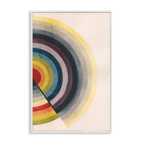 Stupell Industries Round Centric Pattern by Grace Popp White Framed Abstract Giclee Art Print 18 in. x 12 in.