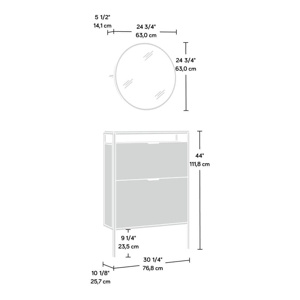 Sindoori Mango Wall-Mounted Shoe Cabinet with Mirror