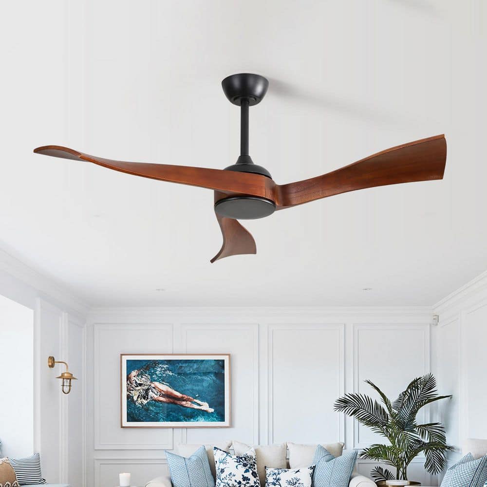 52 in. Indoor Downrod Mount Walnut Solid Wood Blades Standard Ceiling Fan with Remote 6-Speed, DC Motor Reversible price history on PriceWatchPro