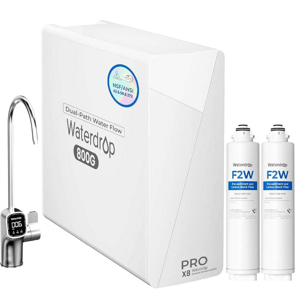 X8-PRO Reverse Osmosis Water Filter, NSF/ANSI Certified, 800 GPD Tankless RO System, 9-Stage RO Filtration, Smart Faucet price history on PriceWatchPro