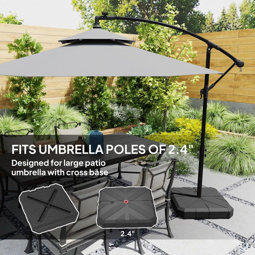 Black Heavy Duty Plastic Cantilever Offset Umbrella Base