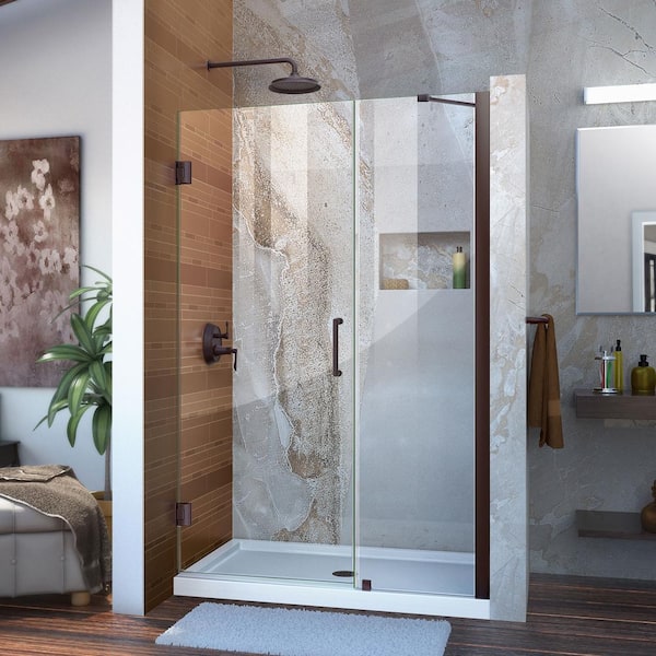 DreamLine Unidoor 42 to 43 in. x 72 in. Frameless Hinged Shower Door in Oil Rubbed Bronze