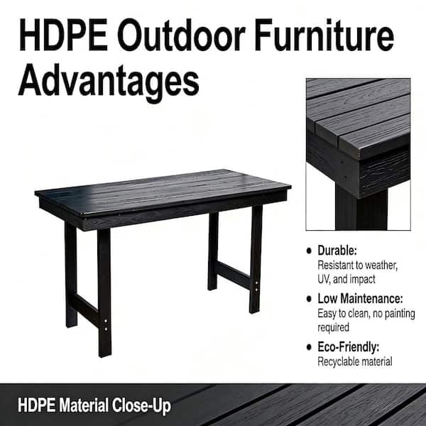 HDPE Patio Dining Family Table, coffee table, outdoor table for 4