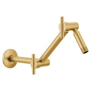 16 in. Pivoting Adjustable Shower Arm in Brushed Gold